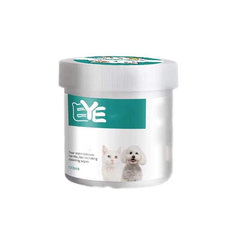 Pet Eye Wipes Cats and Dogs Tearmark Wet Wipes Cats and Dogs Universal No Irritation Cleaning Products 130 Canned Wipes