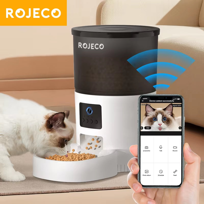 Comedero para Gatos Automático con Camara de Video - Rojeco