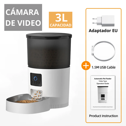 Comedero para Gatos Automático con Cámara de Video - Rojeco